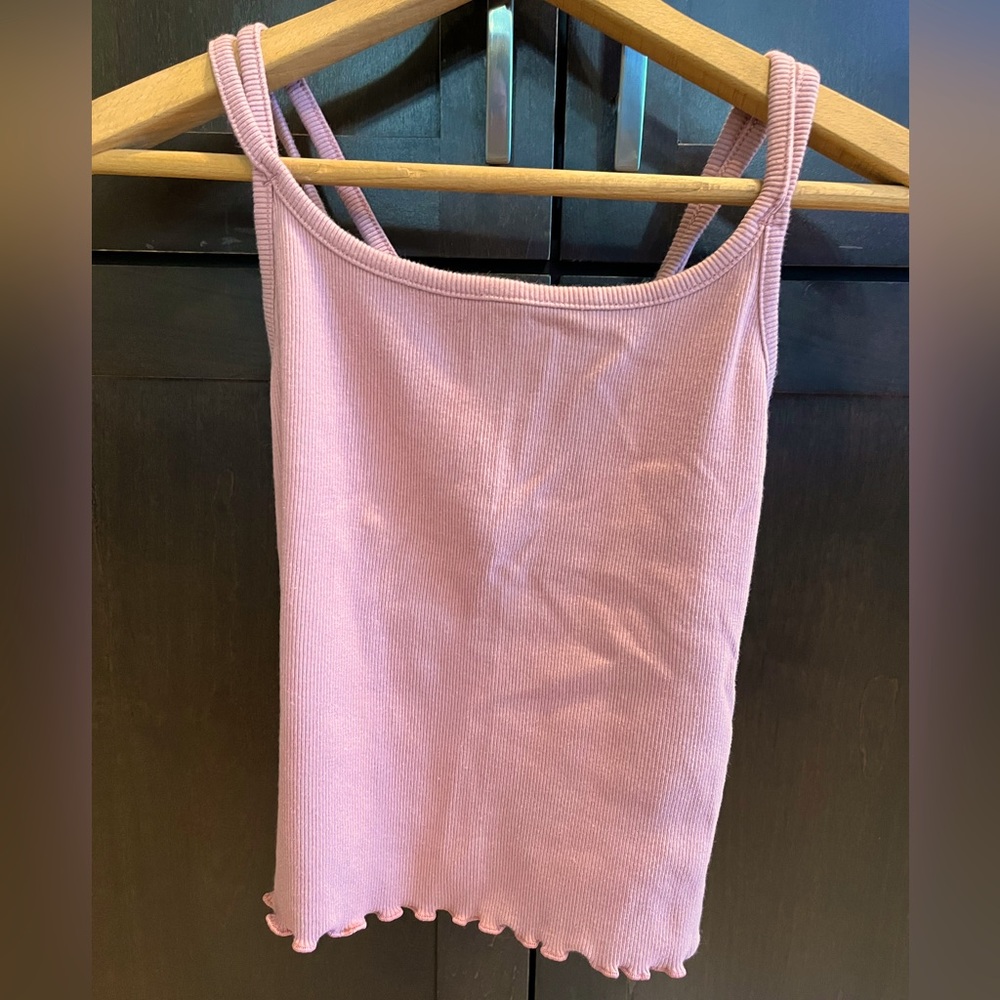 Art Class dusty rose tank with crisscrossed double straps, size XL (14-16)